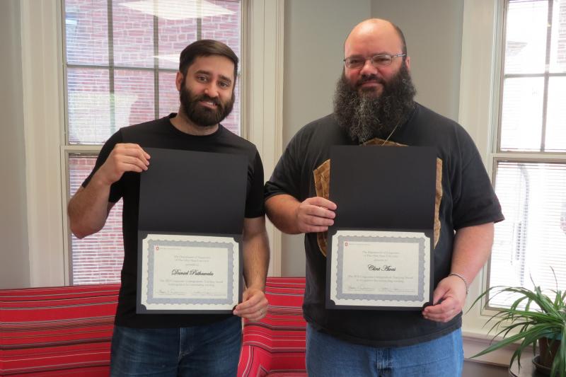 Teaching award winners Daniel Puthawala and Clint Awai