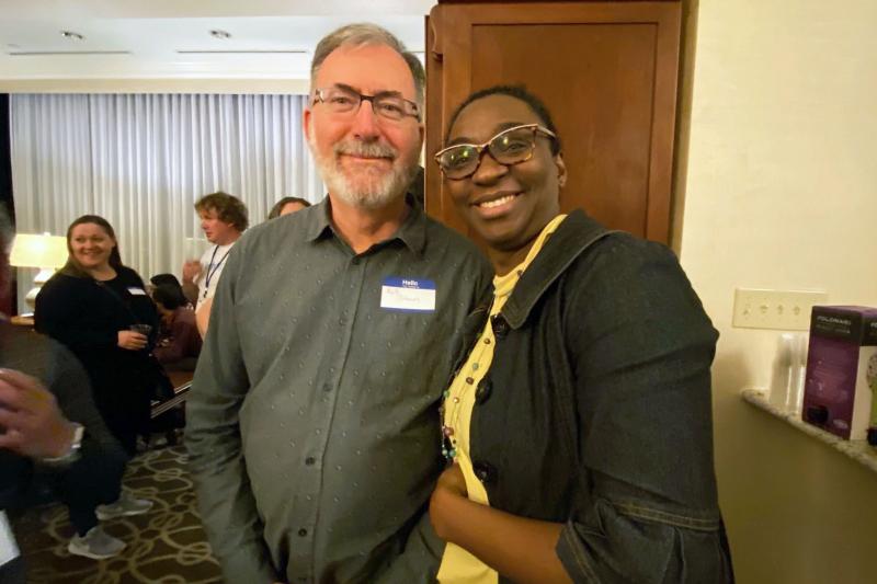 Shelome Gooden (PhD '03) and Keith Johnson (PhD '88, and former faculty)