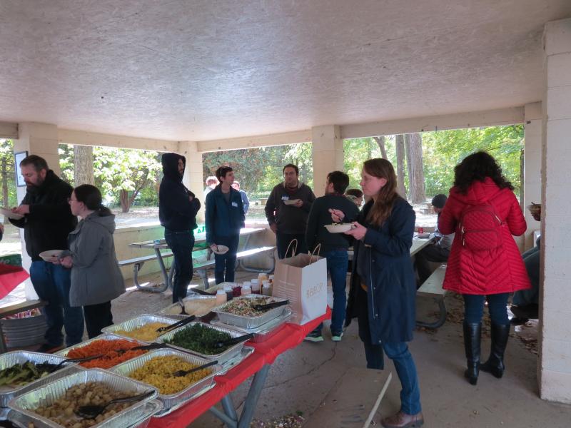 Department members enjoying lunch at the picnic